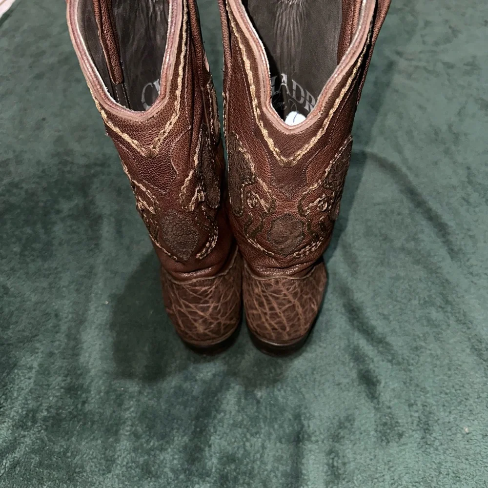 Cuadra Edición Dorada Elephant Leather Cowboy Boots Men’s 8.5 – Rare Exotic - Picture 5 of 11
